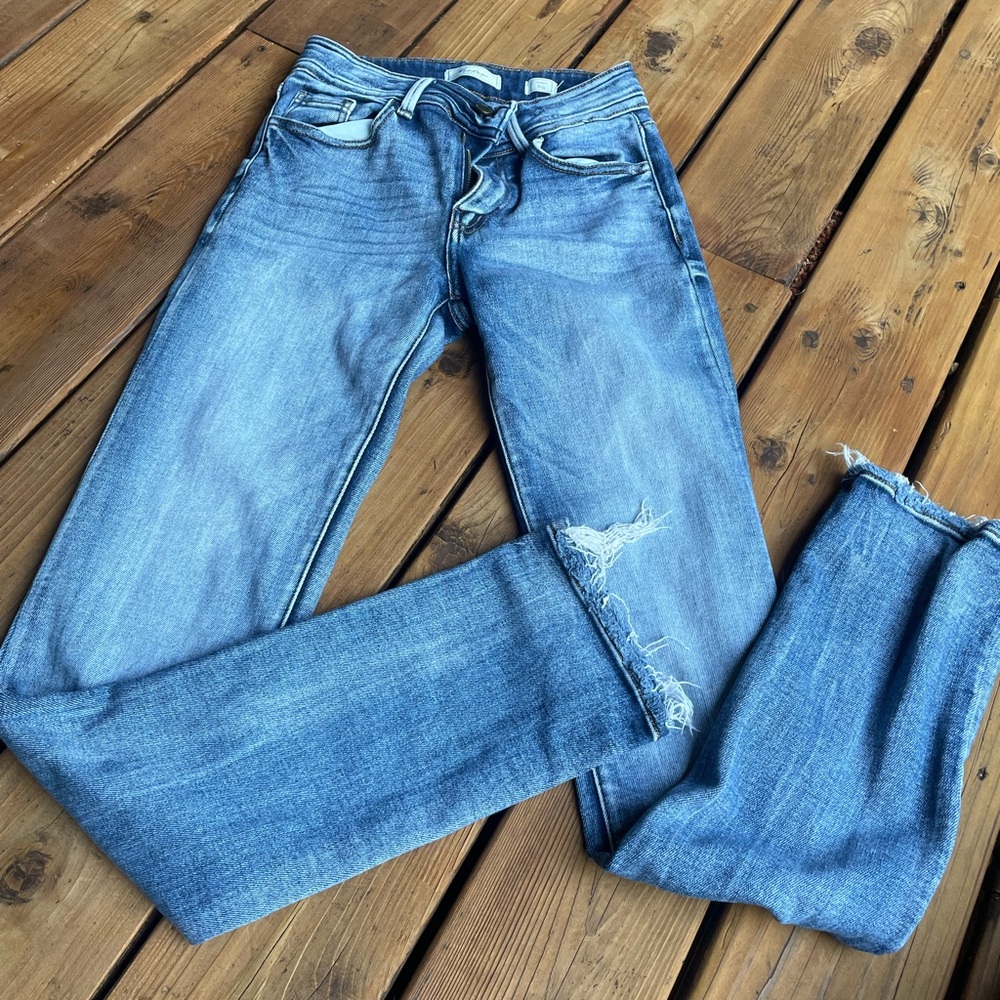 KanCan Distressed Denim Straight Leg Jeans